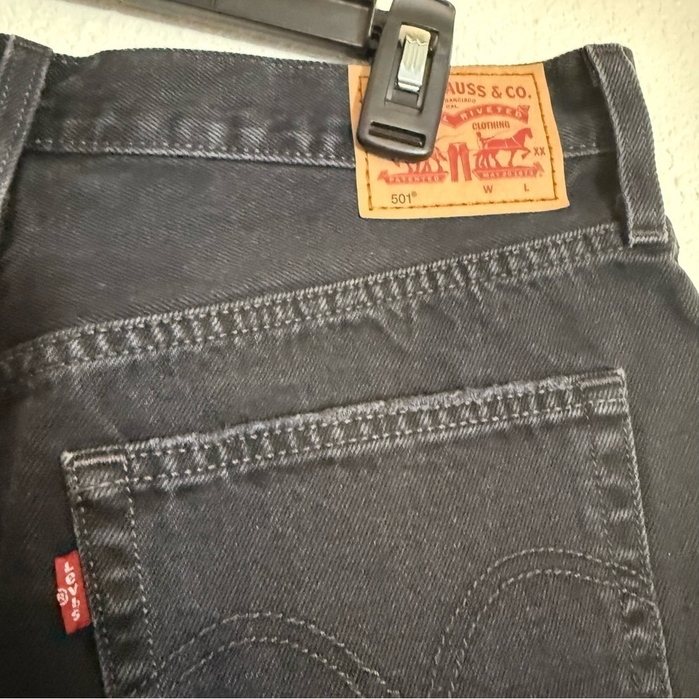 levis 501 womens black denim shorts - Picture 4 of 7